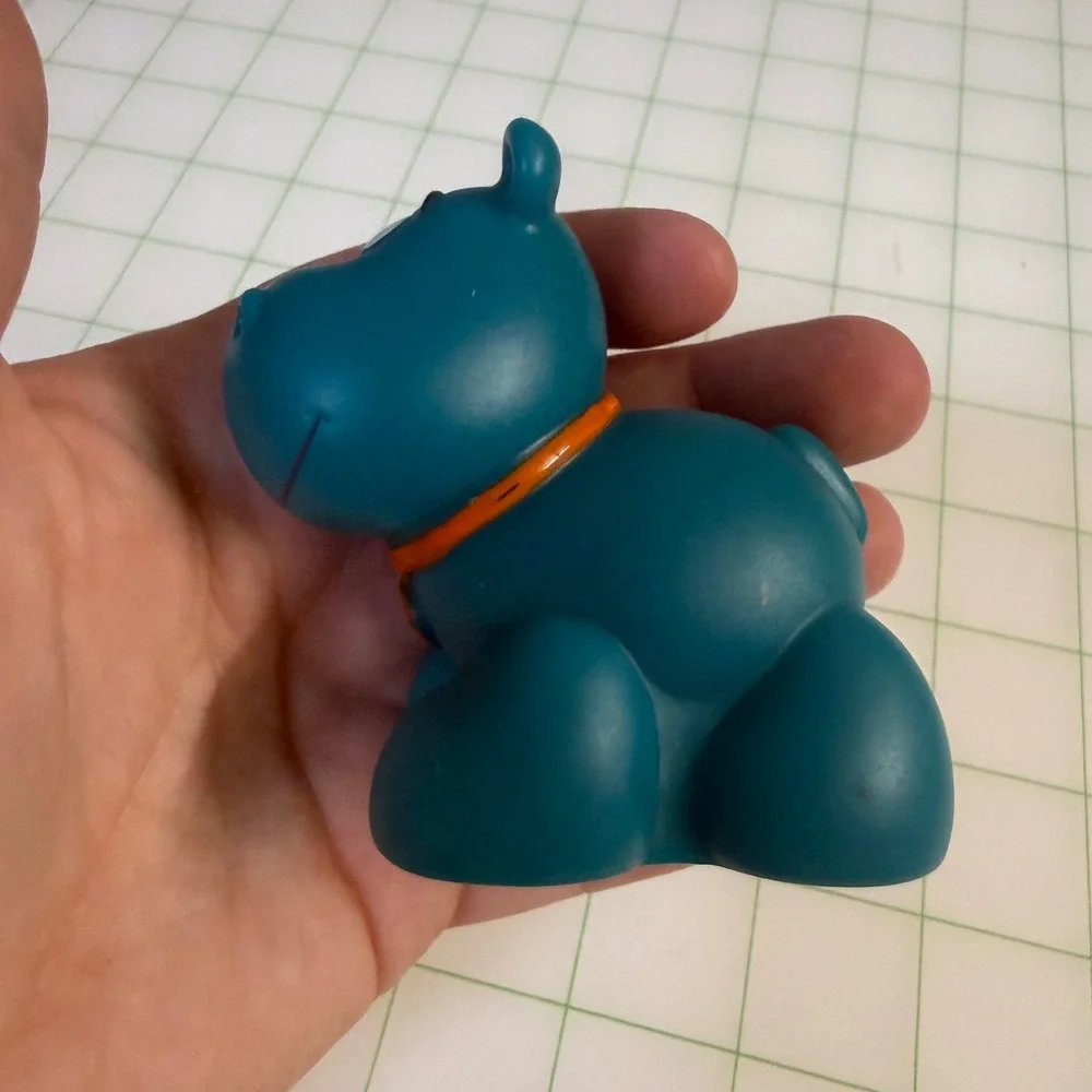 Y2K Little Tikes Handle Hauler Safari Zoo Toy Blue Hippo Figure Loose Used
